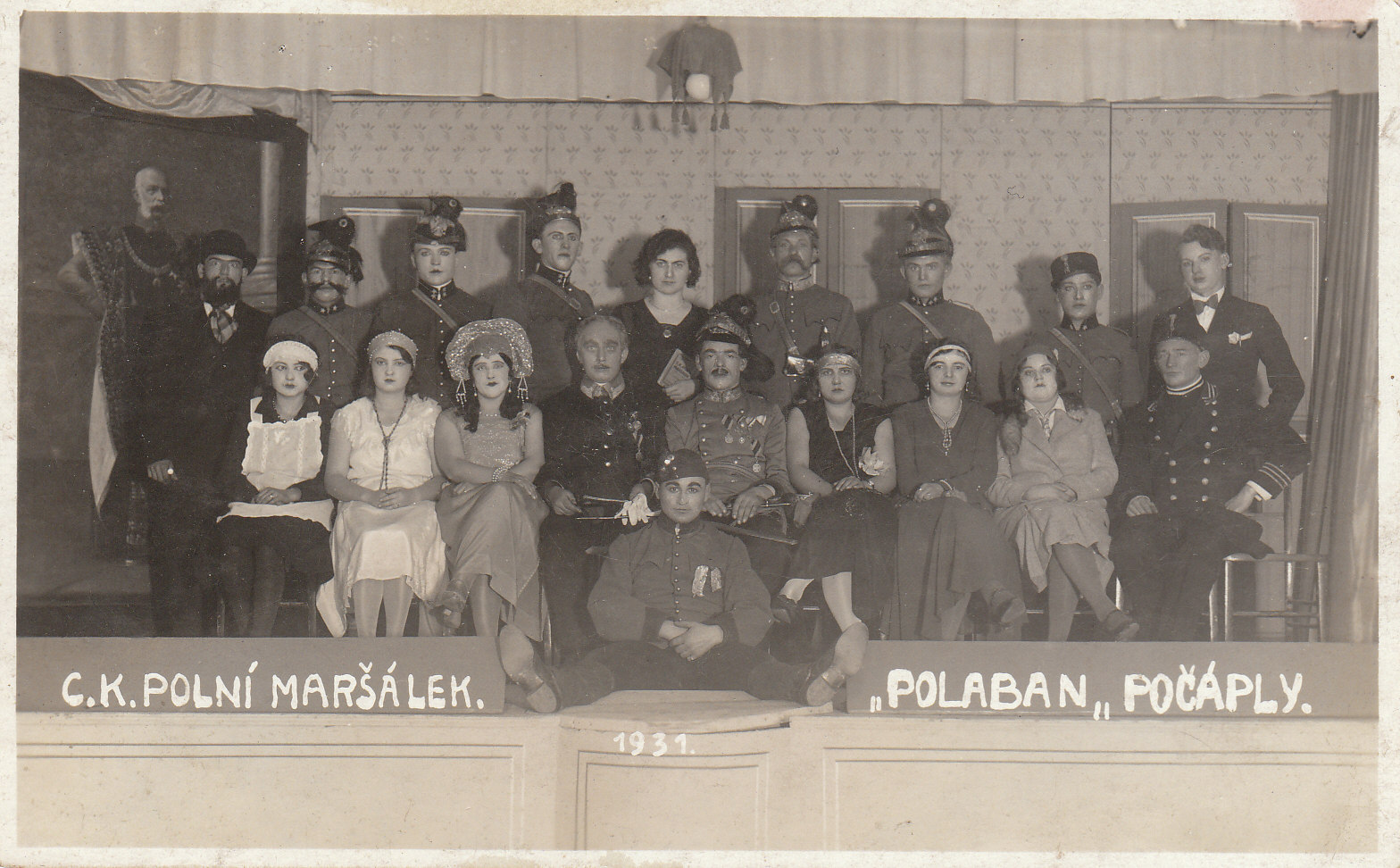Obr. 3: Fotka spolku ochotníků Polaban z roku 1931 (poskytla rodina Plíhalova-Balounova, Počaply č. 21).